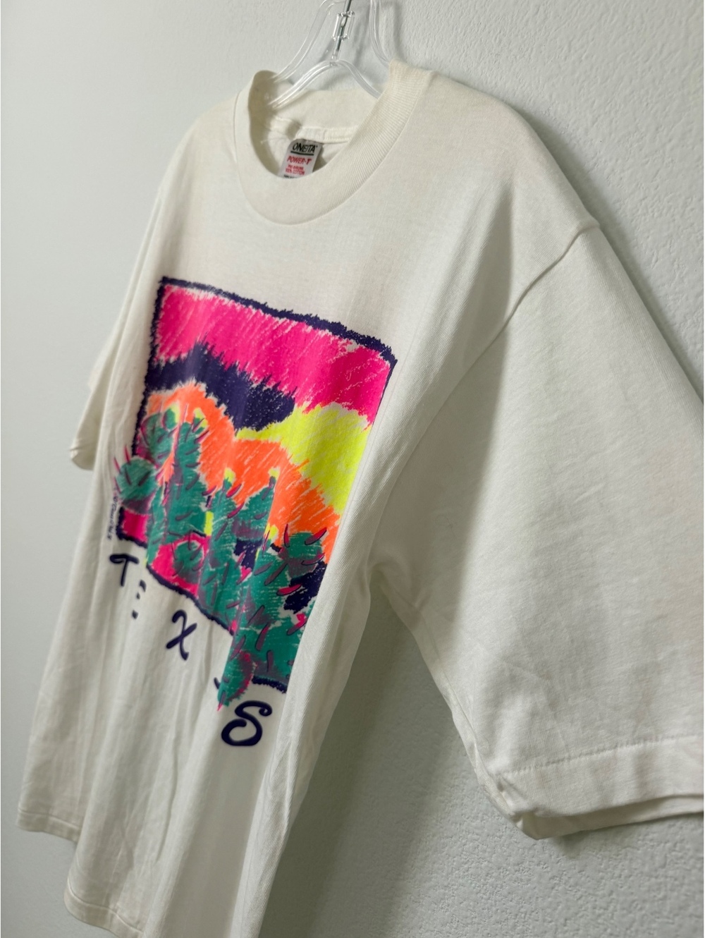 Oneita Power-T Vintage 1991 Texas Chic Short Sleeve T-Shirt Men's Size L - Picture 4 of 9